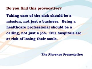 Study Guide for Joe Tye's book The Florence Prescription