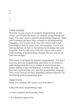 Study GuideIntroduction toProgrammingByLisa T. Cor.docx