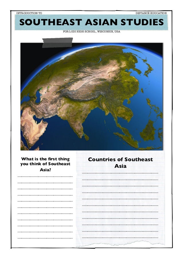 Study Guide Introduction to Southeast Asia