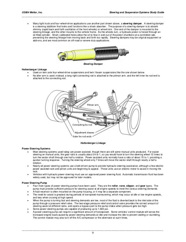 Studyguide suspension and steering