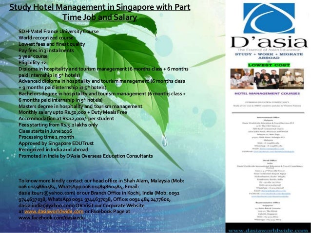 study hotel management in singapore with part time job and salary singapore flyer part time job