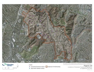 INGLEWOOD
                                            OIL FIELD
                               A
                               !        A
                                        !
                                                           A
                                                           !



                               AA
                               !!                          A
                                                           !
                                                       A
                                                       !

                                    A
                                    !

                                                VIC1-330 A
                                                         !
                                               AA
                                               ! !
                                                                   A
                                                                   !




                                                                                       A
                                                                                       !          A
                                                                                                  !
                                               VIC1-635 A
                                                        !
                                                           A
                                                           !                                  A
                                                                                              !

                                                               A
                                                               !           A
                                                                           !
                                                                       A
                                                                       !

                                                                               A
                                                                               !
                                                                               A!




                                                                                                                      A
                                                                                                                      !




                                                                                                              PLAINS EXPLORATION & PRODUCTION COMPANY


0   500   1,000
                           ´
                  2,000 Feet
                               LEGEND

                               A Conventional Hydraulic Fracture
                               !

                               A
                               !    High Volume Hydraulic Fracture
                                                                               Inglewood Oil Field Boundary
                                                                                                                                                  Fi gure 3- 4
                                                                                                                    Locations of Hydraulic Fracturing Operations
                                                                                                                                           at Inglewood Oil Field
                                                                                                                                                        10 | 01 | 12
 
