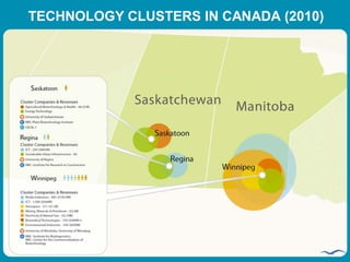 TECHNOLOGY CLUSTERS IN CANADA (2010)
 