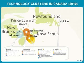 TECHNOLOGY CLUSTERS IN CANADA (2010)
 