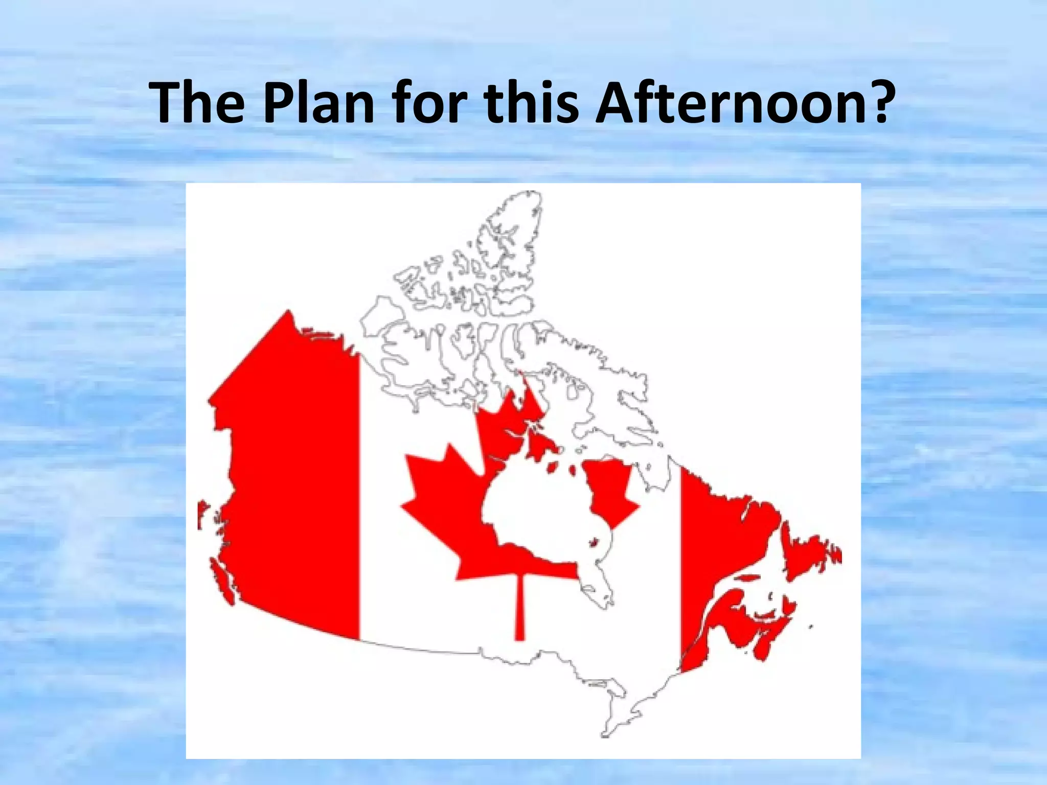 The Plan for this Afternoon?
 