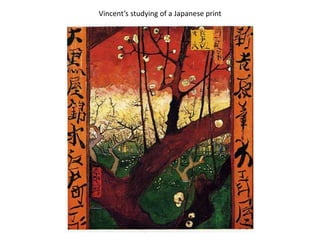 Vincent’s studying of a Japanese print
 