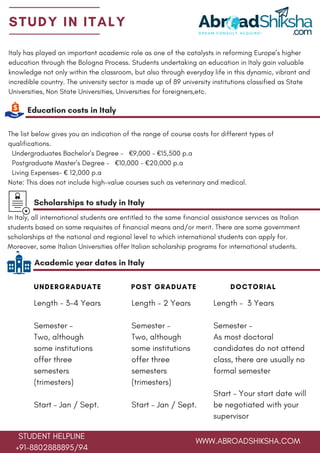 Study in italy | PDF