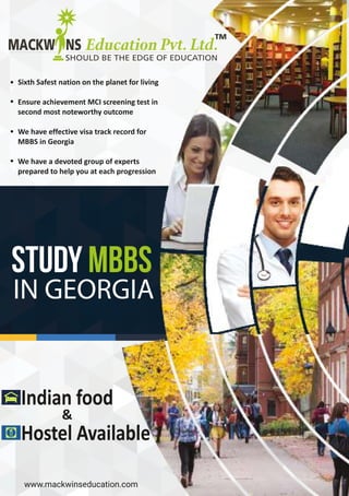Sixth Safest nation on the planet for living
Ensure achievement MCI screening test in
second most noteworthy outcome
We have effective visa track record for
MBBS in Georgia
We have a devoted group of experts
prepared to help you at each progression
Indian food
Hostel Available
&
 