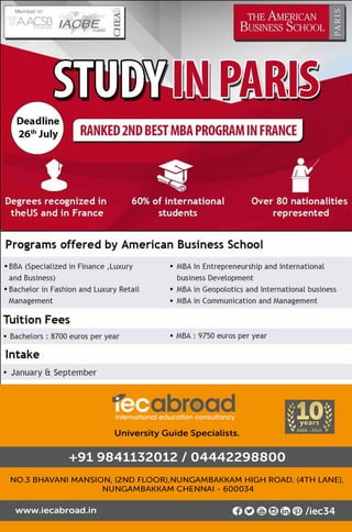 Want to study in Paris?