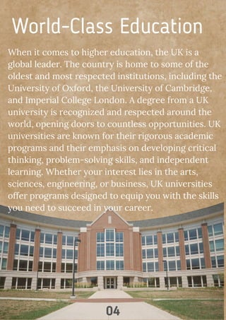 Study in the UK | Step by step guide for International students | PDF