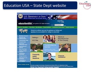 Education USA – State Dept website
 