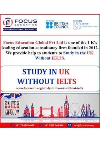 Study in The UK without IELTS for Indian Students | PDF