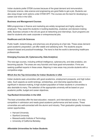 Study in USA for Indian Students Complete Guide for 2026 | PDF