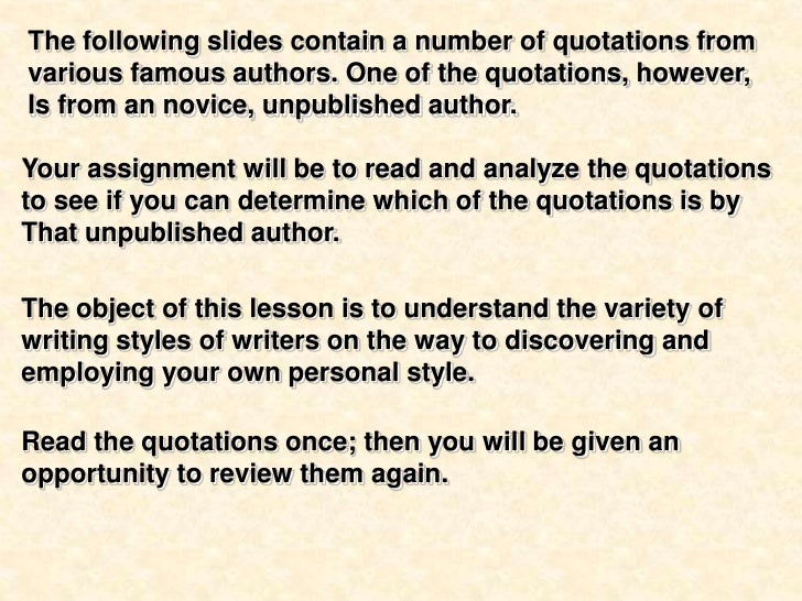 Writing styles