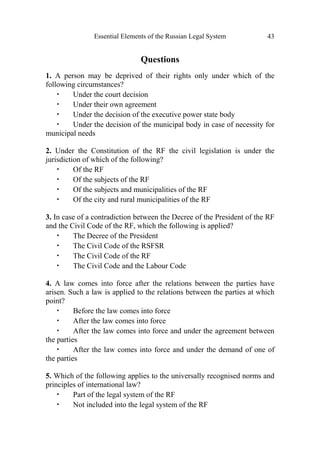 Study Manual on the Bases of Russian Law - Anna V Shashkova | PDF