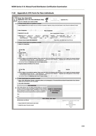 NISM-Series-V-A: Mutual Fund Distributors Certification Examination
159
7.10 Appendix 6: KYC Form for Non-individuals
 