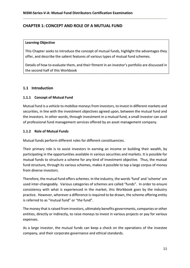 Study Material [NISM] SeriesVA Mutual Fund Distributors