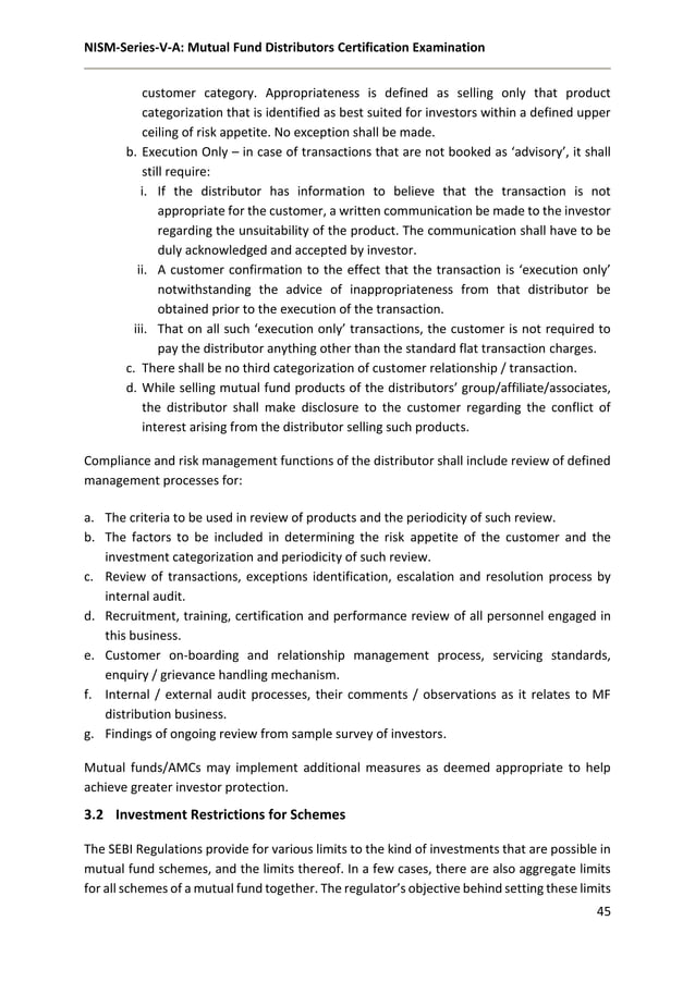 Study Material [NISM] SeriesVA Mutual Fund Distributors
