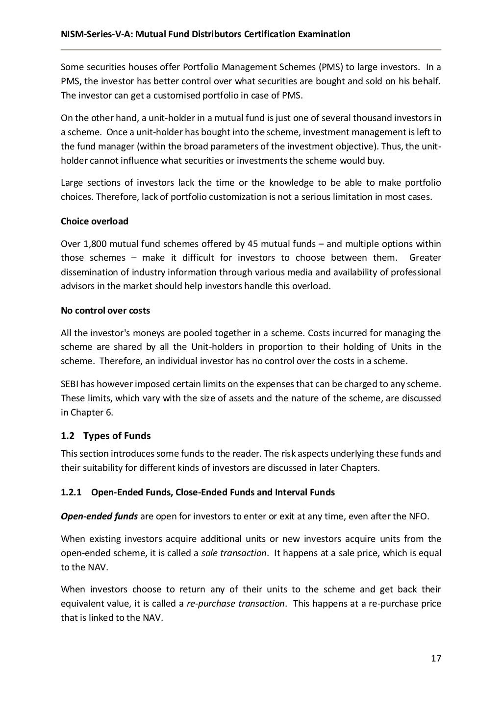 Study Material [NISM] SeriesVA Mutual Fund Distributors