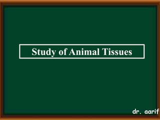Study of Animal Tissues
dr. aarif
 