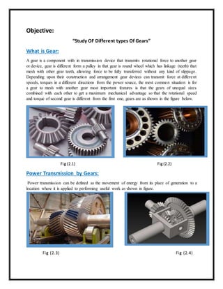 Study of different types of Gears