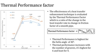 Study of heat transfer analysis in helical grooved pipe | PDF