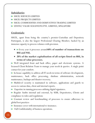 Study Of Indian Equity Market And Various Financial Instrument Of Shcil ...