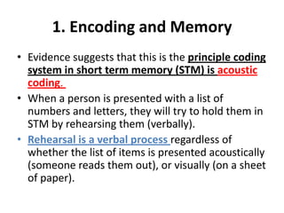 Study of memory in psychology | PPTX