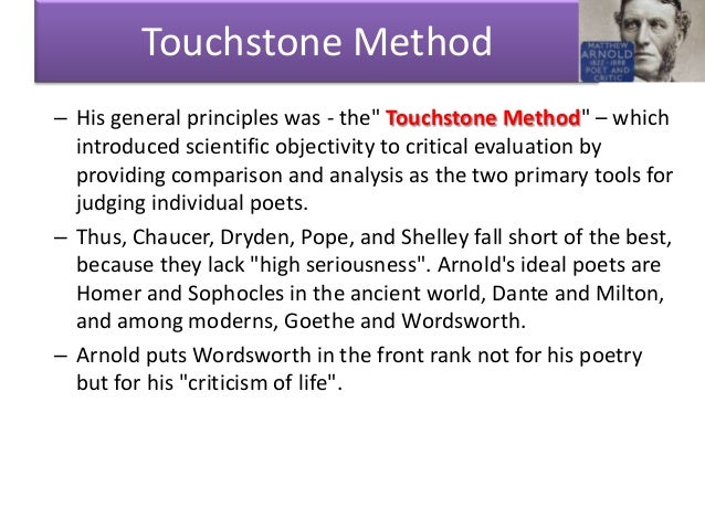 write an essay on arnold's touchstone method