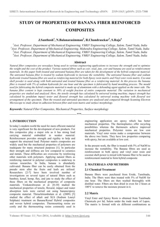 Study of properties of banana fiber reinforced composites | PDF