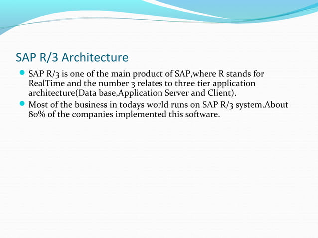 Study of SAP R3 architecture