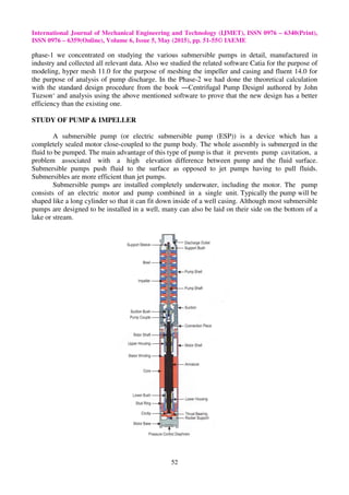 Study of the existing design of impeller of 4 submersible pump and ...