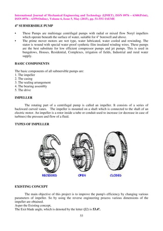 Study of the existing design of impeller of 4 submersible pump and ...