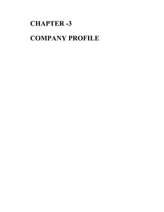 CHAPTER -3

COMPANY PROFILE
 