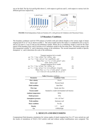 Study on Effect of Semi Circular Dimple on Aerodynamic Characteristics ...