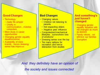 And  they definitely have an opinion of the society and issues connected  