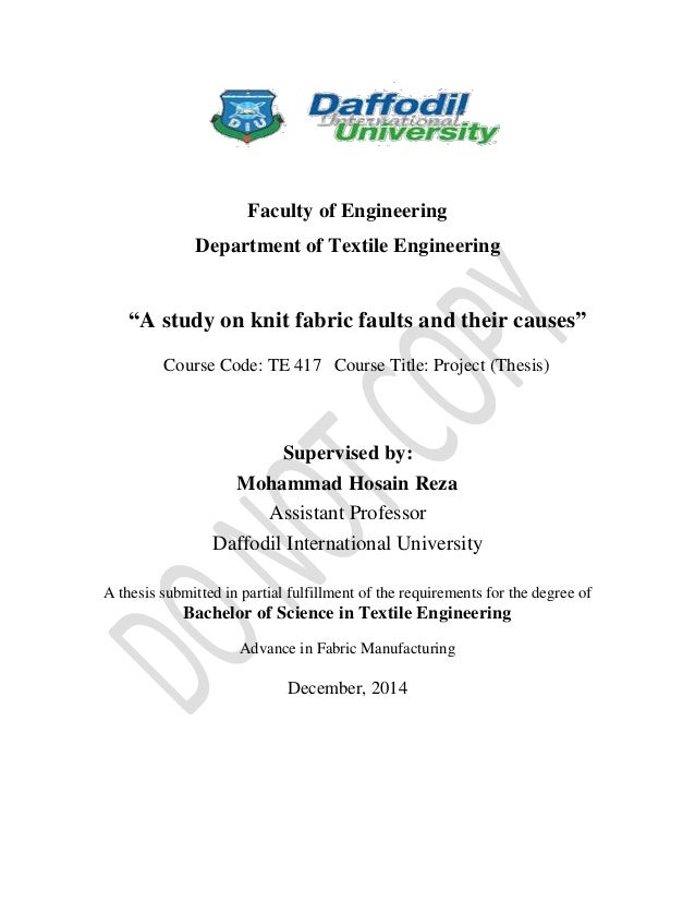 Thesis paper on knitting