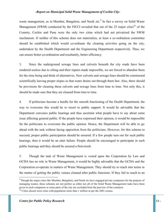 Study on Muncipal Solid Waste Management in Kochi | PDF
