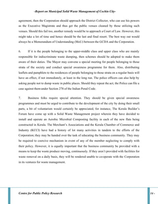 Study on Muncipal Solid Waste Management in Kochi | PDF