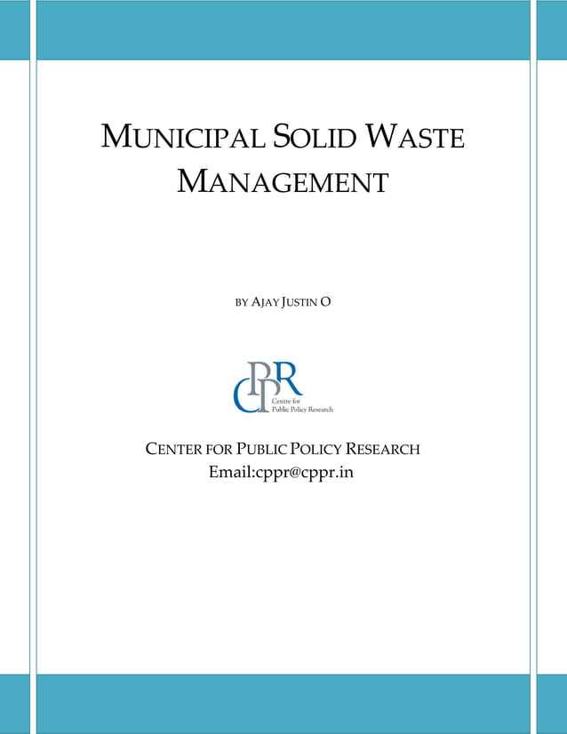 Study on Muncipal Solid Waste Management in Kochi PDF
