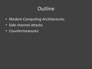 [若渴]Study on Side Channel Attacks and Countermeasures | PDF