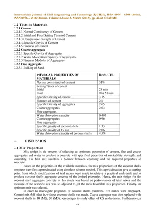 STUDY ON STRENGTH PROPERTIES OF COCONUT SHELL CONCRETE | PDF