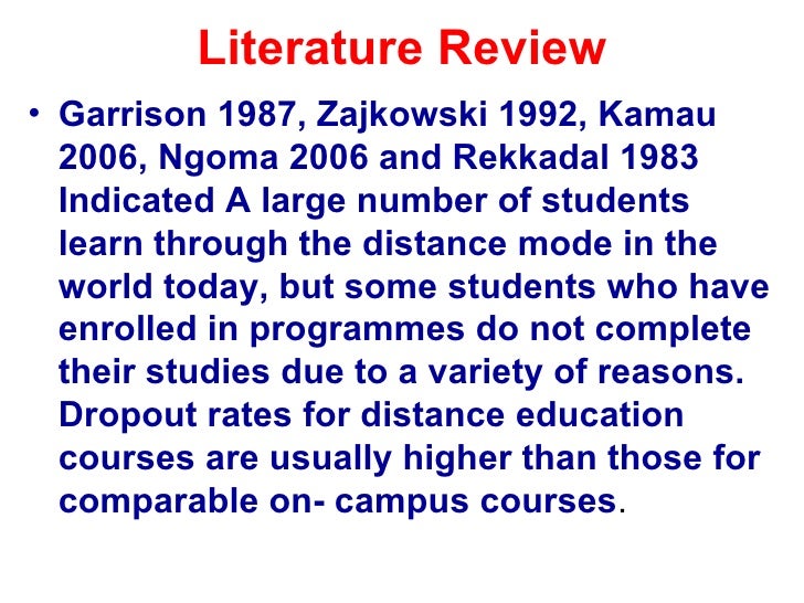 Literature review dropout