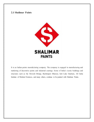 Study on the consumer buying behavior for shalimar paint