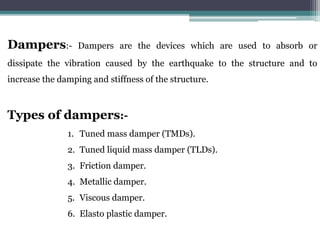Study on the effect of viscous dampers for RCC frame Structure | PPTX