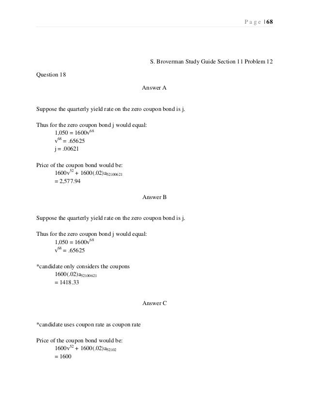 Study Questions For Actuarial Exam 2 Fm Study Questions For Actuarial Exam 2 Fm