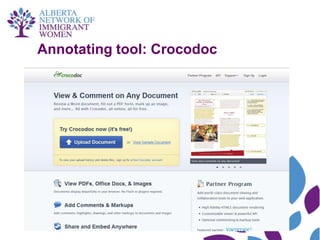 Annotating tool: Crocodoc
 