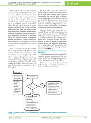 Study report on work life imbalance impact on Job Satisfaction in Non ...