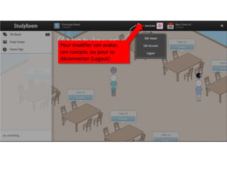 Pour modifier son avatar,
son compte, ou pour se
déconnecter (Logout)
 
