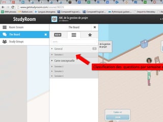 Classification des questions par semaine e
 